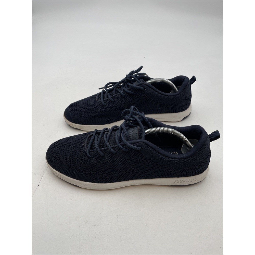Perry Ellis Portfolio Tread Ultra Foam Shoes Navy White Sole Men Size 10.5